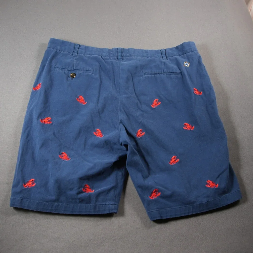 Castaway Nantucket Island Embroidered Lobster Men Coastal Prep Chino Shorts 38